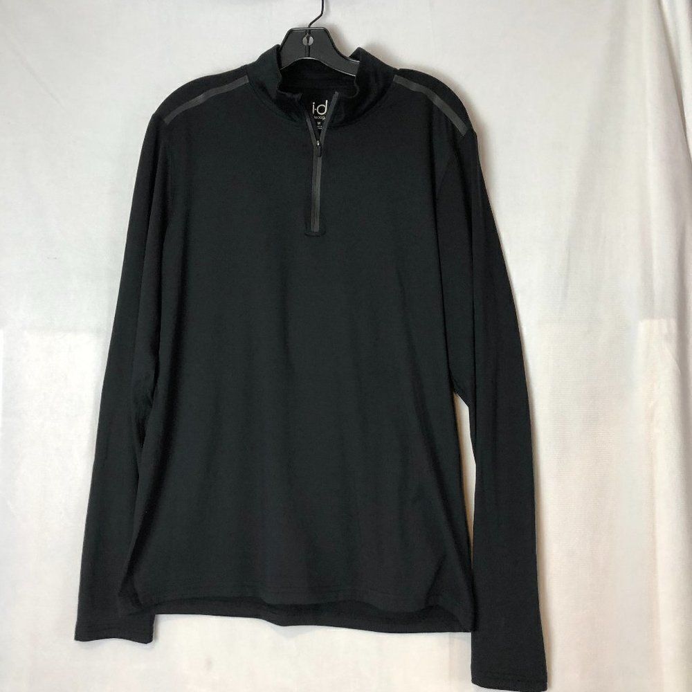 Ideology Top Quarter Zip Solid Black Pullover Women Sz M NWT.                 J1